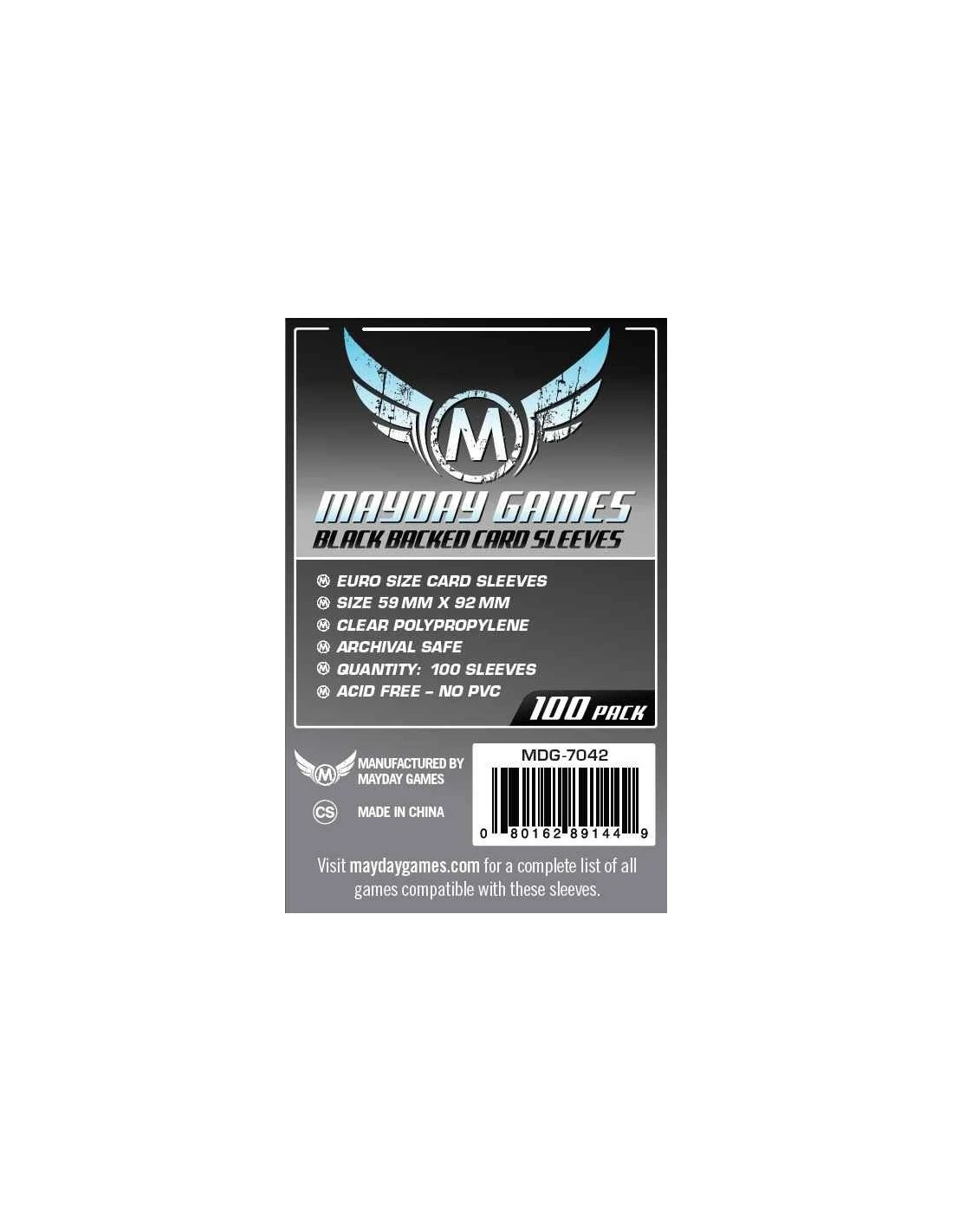 Mayday: 59mm X 92mm: Euro Card Sleeves - Black (100 Stuks) 3 Mayday: 59mm X 92mm: Euro Card Sleeves - Black (100 Stuks)