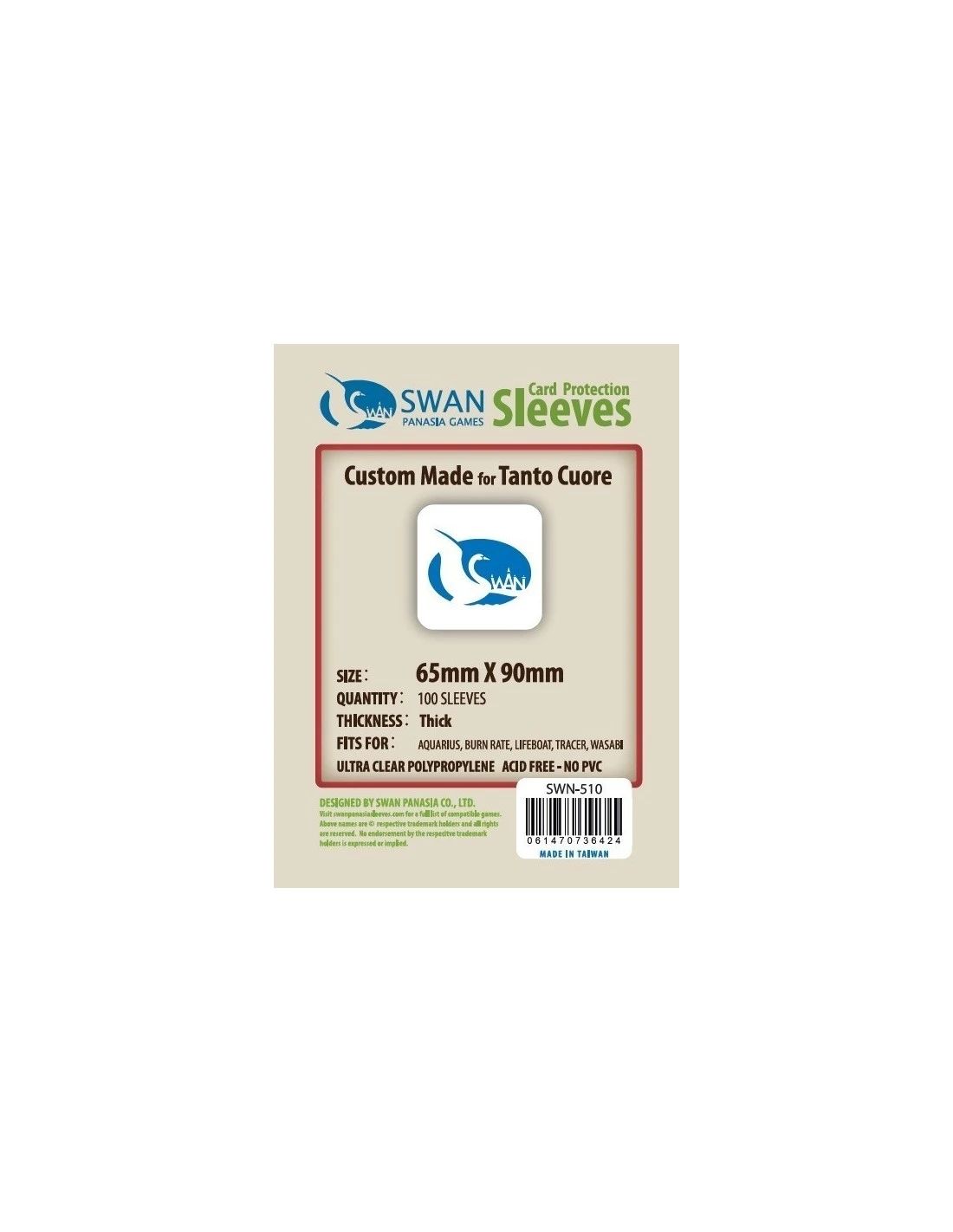 Swan: 65mm X 90mm: Sleeves Thick (100 Stuks) 3 Swan: 65mm X 90mm: Sleeves Thick (100 Stuks)