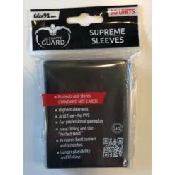 66mm X 91mm: Sleeves (50 Stuks) - Solid Black