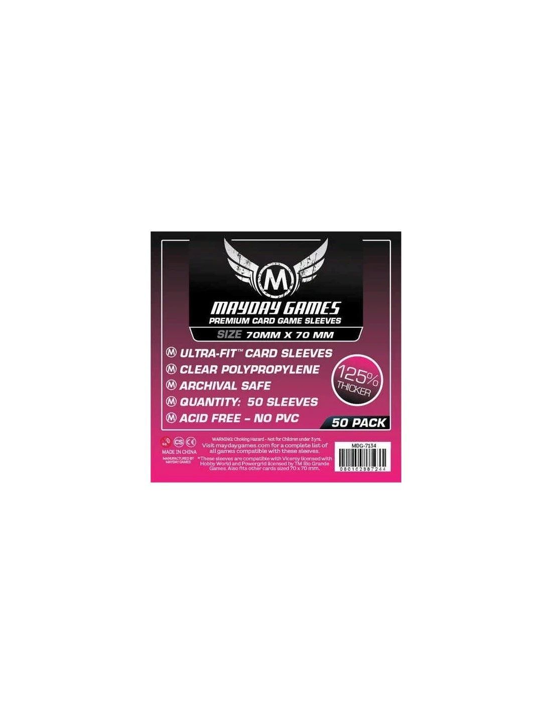 Mayday: 70mm X 70mm: Small Square Premium Card Sleeves (50 Stuks) 3 Mayday: 70mm X 70mm: Small Square Premium Card Sleeves (50 Stuks)