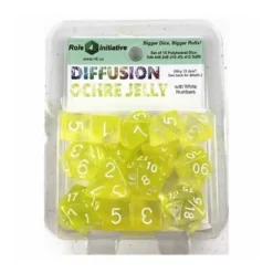 Polyhydral Diceset - 15 Dice: Diffusion Ochre Jelly