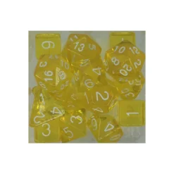 Polyhydral Diceset - 15 Dice: Translucent Yellow