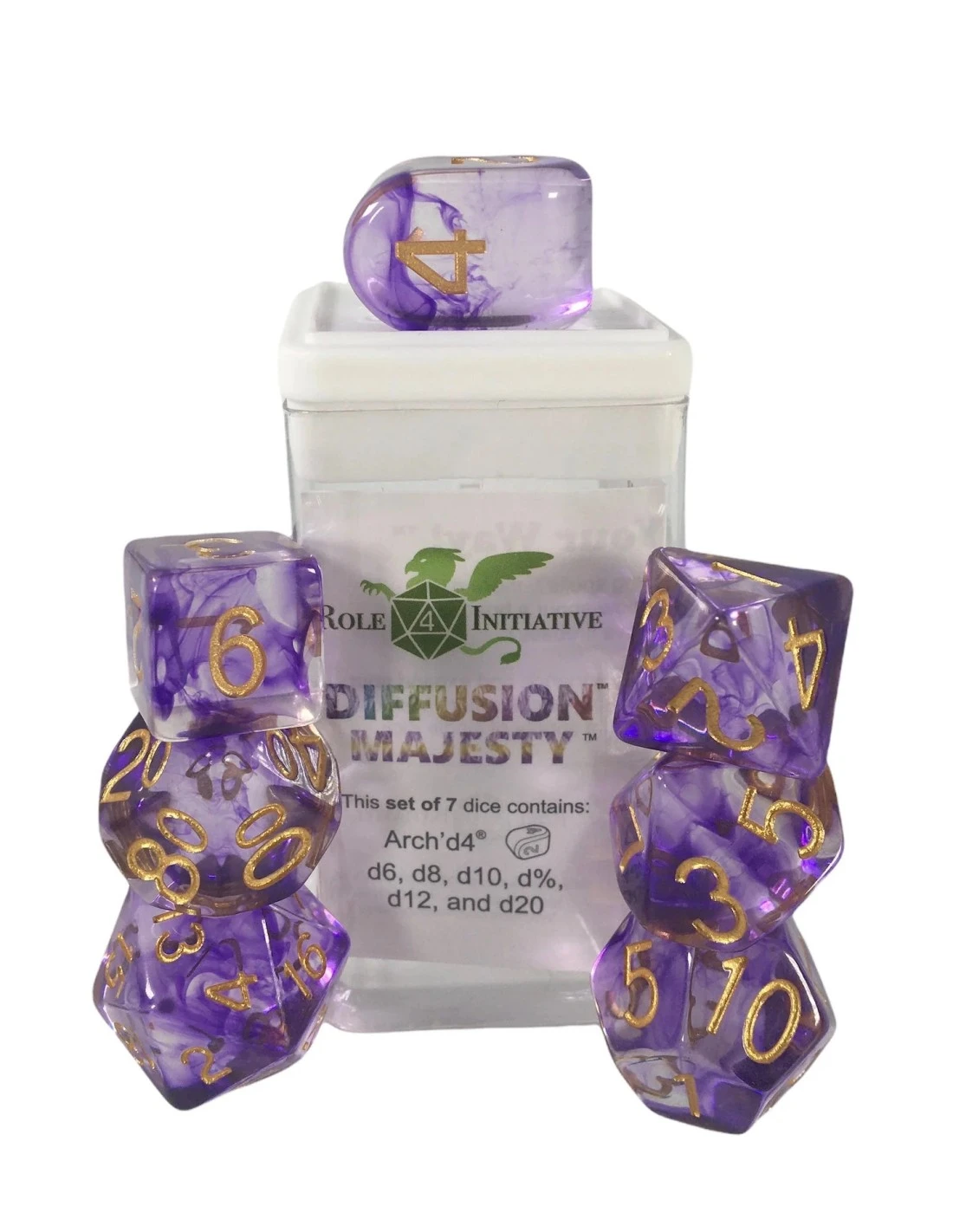 Polyhydral Diceset - 7 Dice: Diffusion Majesty 3 Polyhydral Diceset - 7 Dice: Diffusion Majesty