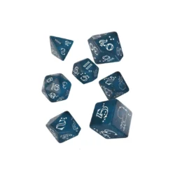 Shimmering Llama Dice Dark Blue/White (7)