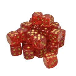 Wurfelset D6 Glitter: Red/Gold (36)